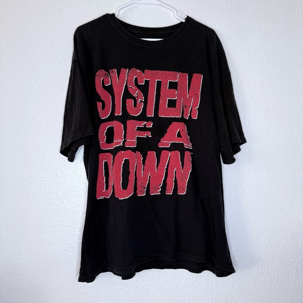 System Of A Down 2011 Big Red Spellout Letters Metal Band Graphic Tee 2X